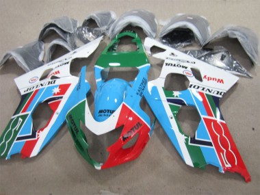 Billigste Suzuki GSXR 600 Motorrad Verkleidung 2001-2003 - Weiss Blau Grun Rot Motul
