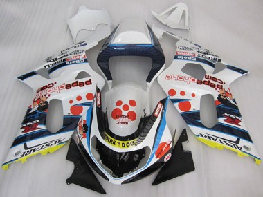 Billigste Suzuki GSXR 600 Motorrad Verkleidung 2001-2003 - Weiss Blau Rot Gelb Schwarz Dunkel Dog