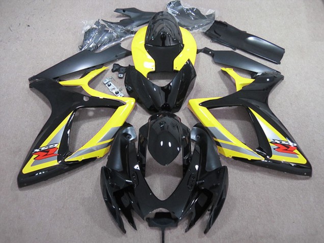 Billigste Suzuki GSXR 600 Motorrad Verkleidung 2006-2007 - Gelb Grau Schwarz