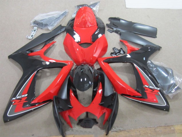 Billigste Suzuki GSXR 600 Motorrad Verkleidung 2006-2007 - Rot Schwarz