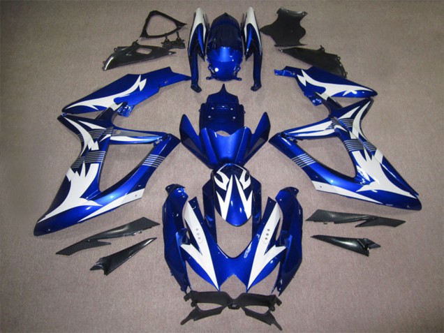 Billigste Suzuki GSXR 600 Motorrad Verkleidung 2008-2010 - Weiss Blau