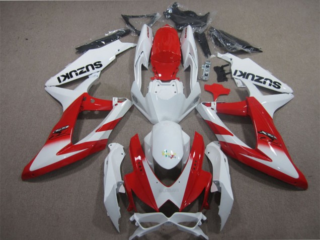 Billigste Suzuki GSXR 600 Motorrad Verkleidung 2008-2010 - Weiss Rot