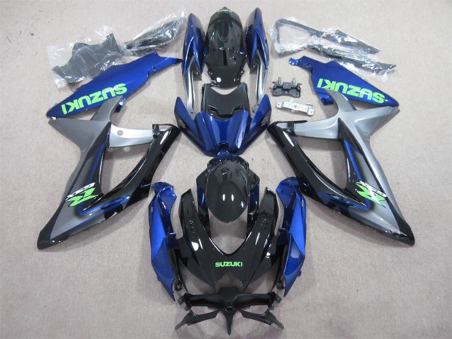 Billigste Suzuki GSXR 600 Motorrad Verkleidung 2008-2010 - Blau Silber Glanzendes Schwarz Grun