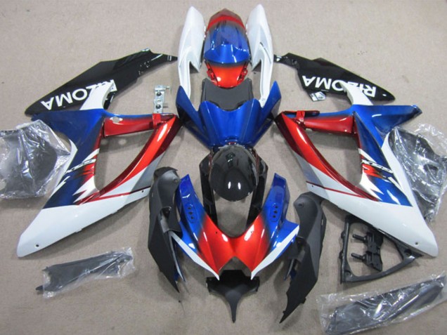 Billigste Suzuki GSXR 600 Motorrad Verkleidung 2008-2010 - Weiss Rot Blau Schwarz Rizoma