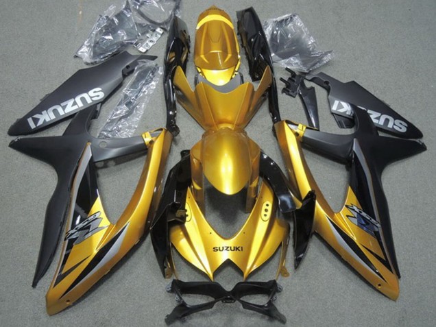 Billigste Suzuki GSXR 600 Motorrad Verkleidung 2008-2010 - Gold Matt Schwarz