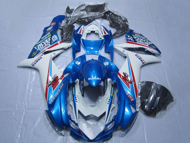 Billigste Suzuki GSXR 600 Motorrad Verkleidung 2011-2024 - Blau Weiss