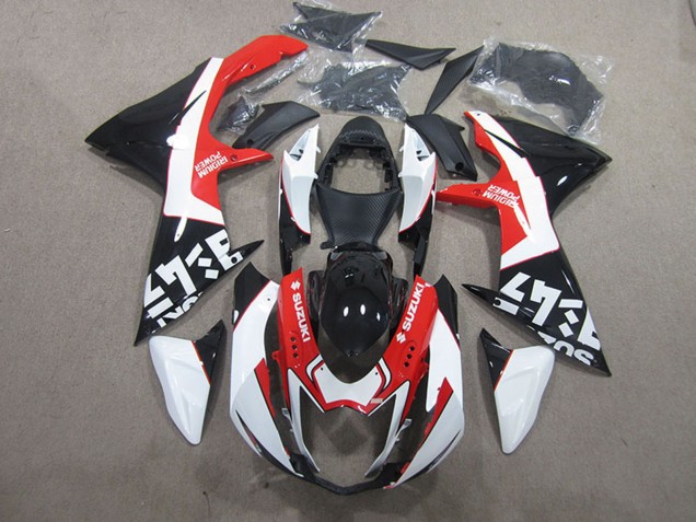 Billigste Suzuki GSXR 600 Motorrad Verkleidung 2011-2024 - Schwarz Rot Weiss