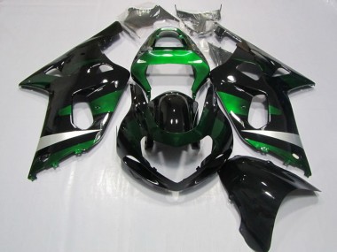 Billigste Suzuki GSXR 750 Motorrad Verkleidung 2001-2003 - Glanzendes Schwarz Grun Silber