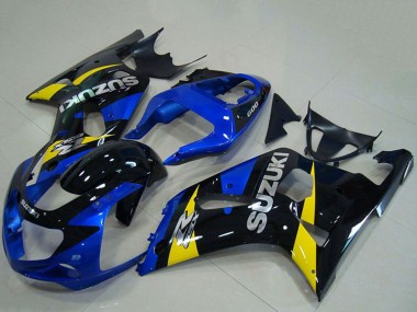 Billigste Suzuki GSXR 750 Motorrad Verkleidung 2001-2003 - Blau Gelb Glanzendes Schwarz