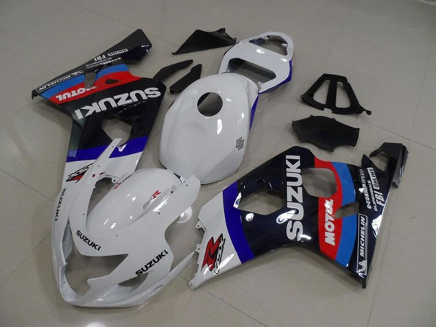 Billigste Suzuki GSXR 750 Motorrad Verkleidung 2004-2005 - Weiss Blau Rot Schwarz Motul