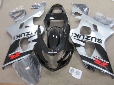 Billigste Suzuki GSXR 750 Motorrad Verkleidung 2004-2005 - Silber Glanzendes Schwarz Rot