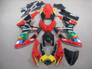 Billigste Suzuki GSXR 750 Motorrad Verkleidung 2006-2007 - Rot Schwarz Gelb Grun JOMO