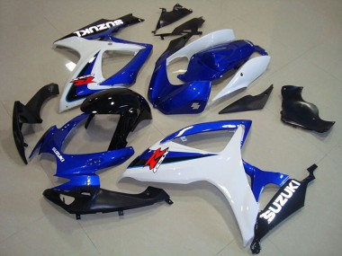 Billigste Suzuki GSXR 750 Motorrad Verkleidung 2006-2007 - Weiss Blau Glanzendes Schwarz Rot