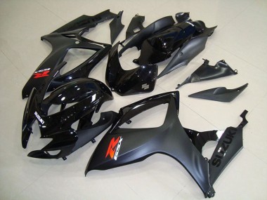 Billigste Suzuki GSXR 750 Motorrad Verkleidung 2006-2007 - Glanzendes Schwarz Matt Schwarz Rot