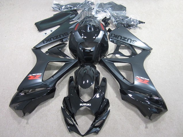 Billigste Suzuki GSXR 1000 Motorrad Verkleidungen Kit 2007-2008 - Glanzendes Schwarz Matt Schwarz