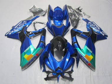 Billigste Suzuki GSXR 1000 Motorrad Verkleidung 2007-2008 - Blau Grun Schwarz JOMO