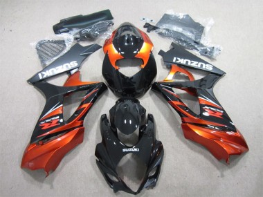 Billigste Suzuki GSXR 1000 Motorrad Verkleidung 2007-2008 - Glanzendes Schwarz Orange