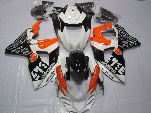 Billigste Suzuki GSXR 1000 Motorrad Verkleidung 2009-2016 - Weiss Orange Schwarz Bright Logic