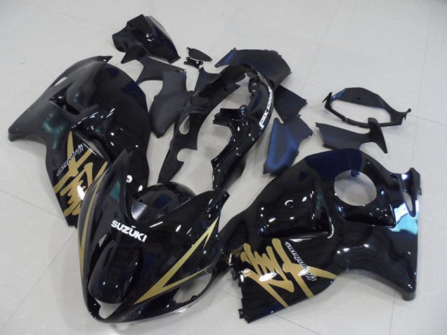 Billigste Suzuki GSXR 1300 Hayabusa Motorrad Verkleidung 1996-2007 - Glanzendes Schwarz Gold Aufkleber