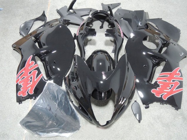 Billigste Suzuki GSXR 1300 Hayabusa Motorrad Verkleidung 1996-2007 - Glanzendes Schwarz Rot Aufkleber