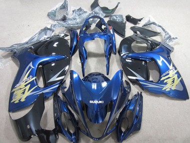 Billigste Suzuki GSXR 1300 Hayabusa Motorrad Verkleidung 2008-2020 - Blau Weiss Gold Aufkleber