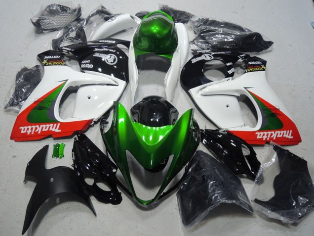 Billigste Suzuki GSXR 1300 Hayabusa Motorrad Verkleidung 2008-2020 - Weiss Grun Rot Makita