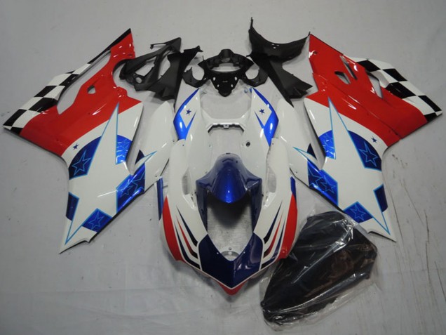 Billigste Ducati 1199 Motorrad Verkleidung 2011-2014 - Weiss Blau Rot Schwarz