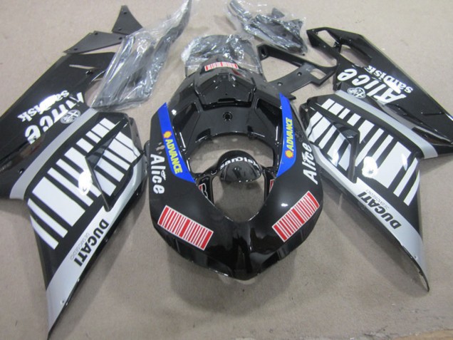 Billigste Ducati 848 1098 1198 Motorrad Verkleidung 2007-2014 - Silber Rot Blau Glanzendes Schwarz Alice