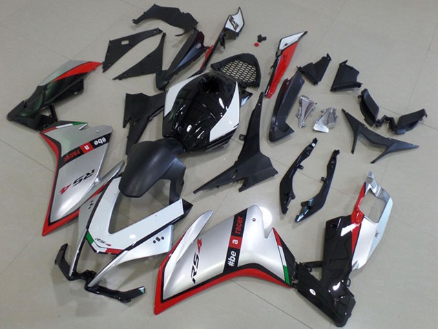 Billigste Aprilia RS4 50 125 Motorrad Verkleidung 2012-2018 - Silber Rot Glanzendes Schwarz