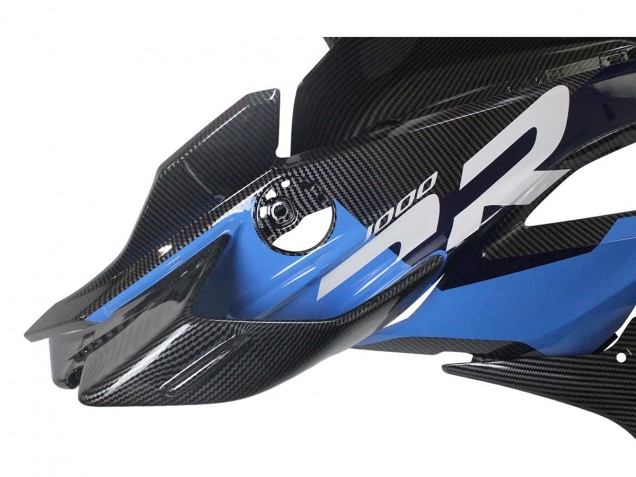 Billigste BMW S1000RR Motorrad Verkleidung 2023-2024 - Blau Rot Carbonfaser