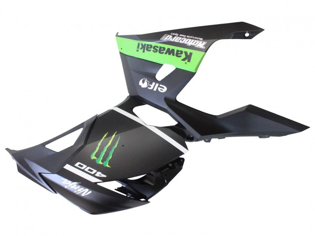 Billigste Kawasaki EX400 Motorrad Verkleidung 2018-2024 - Matt Schwarz Grun Monster Showr Schnee