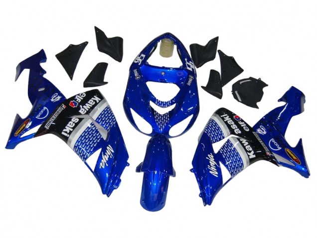 Billigste Kawasaki ZX10R Motorrad Verkleidung 2006-2007 - Blau Weiss Schwarz Elf