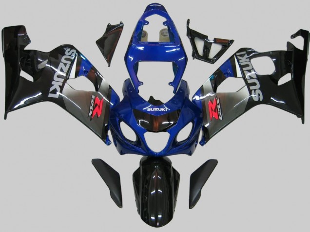 Billigste Suzuki GSXR 600/750 Motorrad Verkleidung 2004-2005 - Blau Grau Glanzendes Schwarz