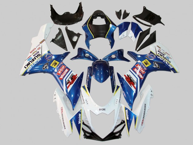 Billigste Suzuki GSXR 600/750 Motorrad Verkleidung 2011-2024 - Weiss Blau Rot Gelb Motul Dunlop