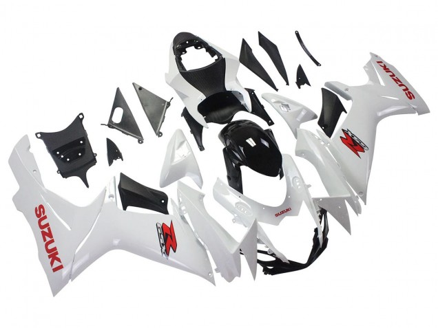 Billigste Suzuki GSXR 600/750 Motorrad Verkleidung 2011-2024 - Weiss Glanzendes Schwarz Rot Aufkleber
