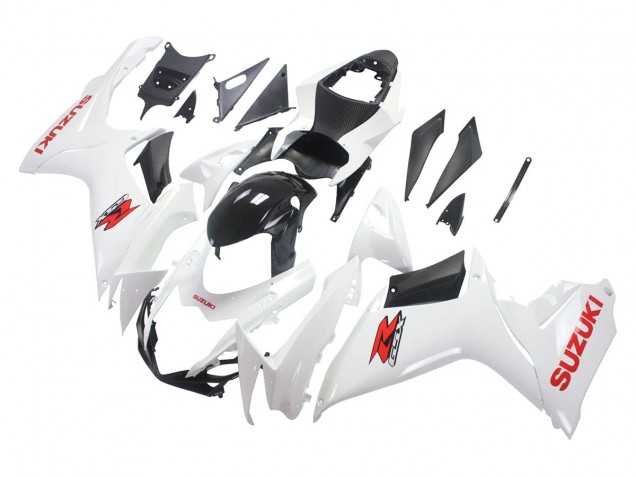 Billigste Suzuki GSXR 600/750 Motorrad Verkleidung 2011-2024 - Weiss Glanzendes Schwarz Rot Aufkleber