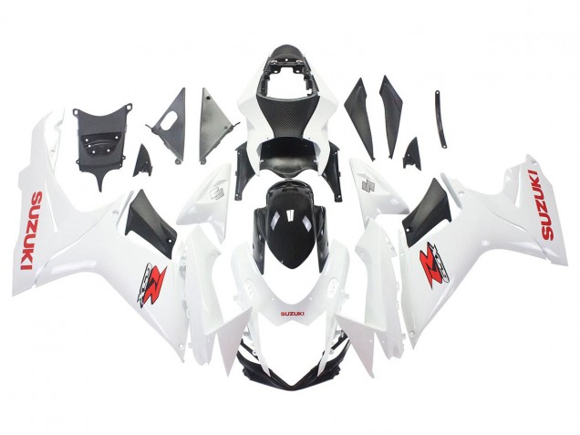 Billigste Suzuki GSXR 600/750 Motorrad Verkleidung 2011-2024 - Weiss Glanzendes Schwarz Rot Aufkleber
