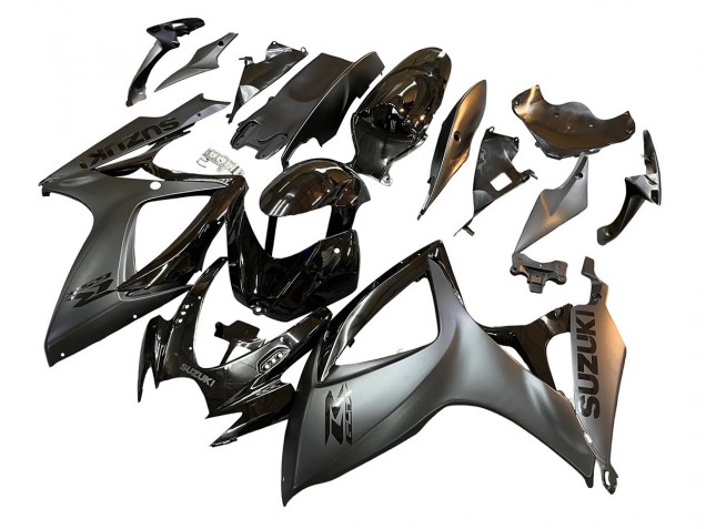 Billigste Suzuki GSXR 600/750 Motorrad Verkleidung 2006-2007 - Glanzendes Schwarz Matt Schwarz