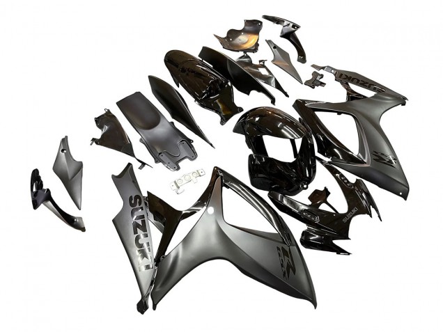 Billigste Suzuki GSXR 600/750 Motorrad Verkleidung 2006-2007 - Glanzendes Schwarz Matt Schwarz
