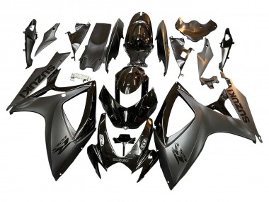 Billigste Suzuki GSXR 600/750 Motorrad Verkleidung 2006-2007 - Glanzendes Schwarz Matt Schwarz