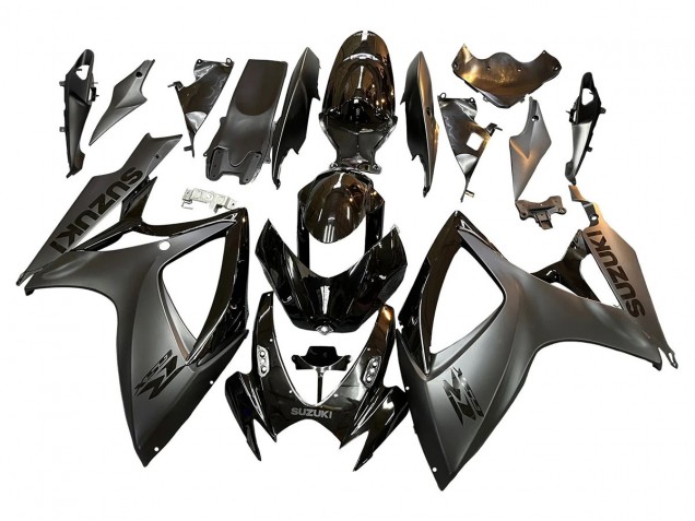 Billigste Suzuki GSXR 600/750 Motorrad Verkleidung 2006-2007 - Glanzendes Schwarz Matt Schwarz