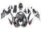 Billigste Suzuki GSXR 600/750 Motorrad Verkleidung 2006-2007 - Schwarz Weiss Carbonfaser Stil