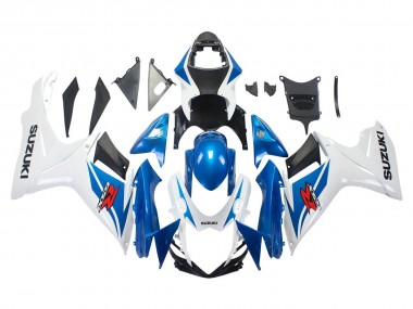 Billigste Suzuki GSXR 600/750 Motorrad Verkleidung 2011-2024 - Blau Weiss