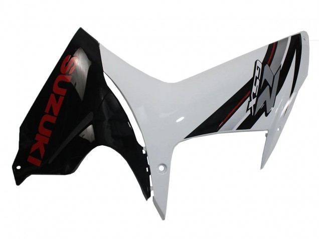 Billigste Suzuki GSXR 600/750 Motorrad Verkleidung 2011-2024 - Weiss Glanzendes Schwarz