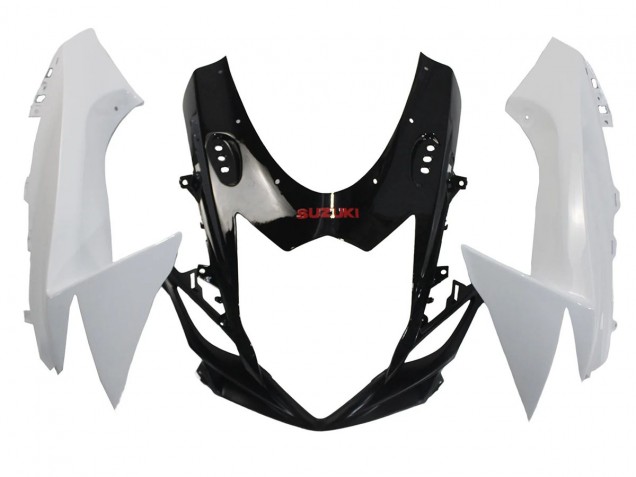 Billigste Suzuki GSXR 600/750 Motorrad Verkleidung 2011-2024 - Weiss Glanzendes Schwarz