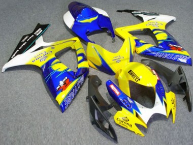 Billigste Suzuki GSXR 600/750 Motorrad Verkleidung 2006-2007 - Weiss Blau Gelb Corona Alstare