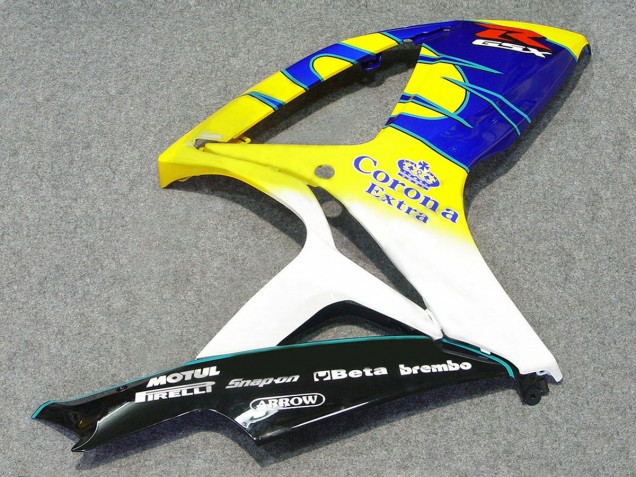 Billigste Suzuki GSXR 600/750 Motorrad Verkleidung 2006-2007 - Weiss Blau Gelb Corona Alstare