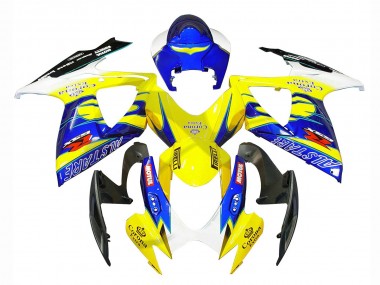 Billigste Suzuki GSXR 600/750 Motorrad Verkleidung 2006-2007 - Weiss Blau Gelb Corona Alstare