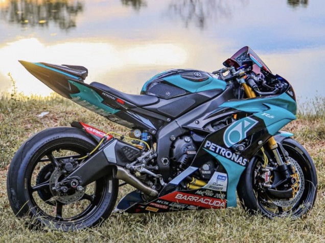 Billigste Yamaha YZF R6 Motorrad Verkleidung 2008-2016 - Hellgrun Weiss Schwarz Petronas