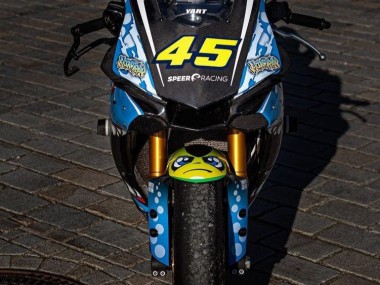 Billigste Yamaha YZF R1 Motorrad Verkleidung 2015-2019 - Blau Gelb Hai
